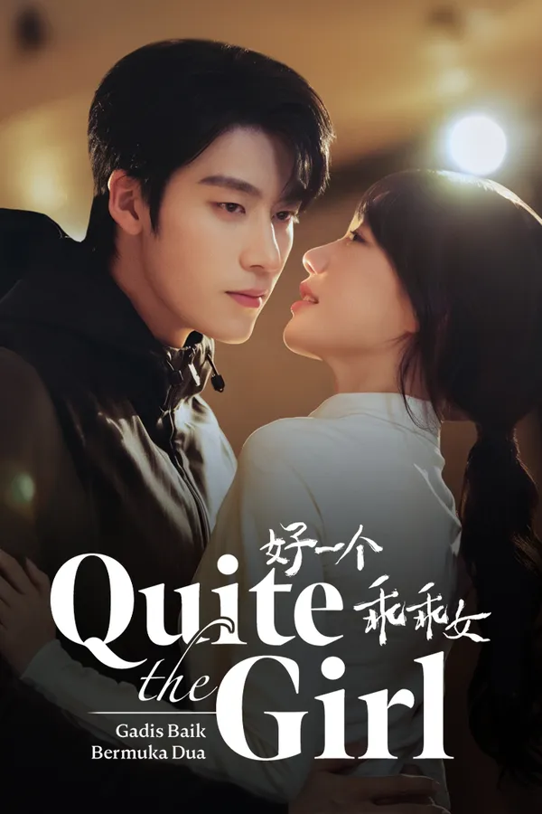 Poster resmi Quite the Girl (2026) versi WeTV Indonesia: Ryan Ren berjaket hitam berhadapan dekat dengan Xu Mengjie, dengan judul Inggris, judul Mandarin 好一个乖乖女, dan judul Indonesia Gadis Baik Bermuka Dua